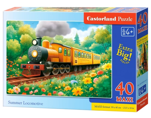 Puzzle maxi 40 elementów. Letnia lokomotywa