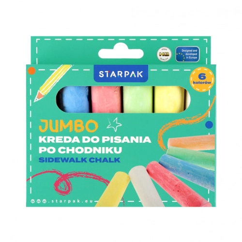 Kreda Chodnikowa 6 kolorów Jumbo Starpak pudełko 12/72