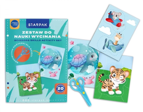 Zestaw kreatywny Do Nauki Wycinania A4 z Nożyczkami Animals Starpak 552509