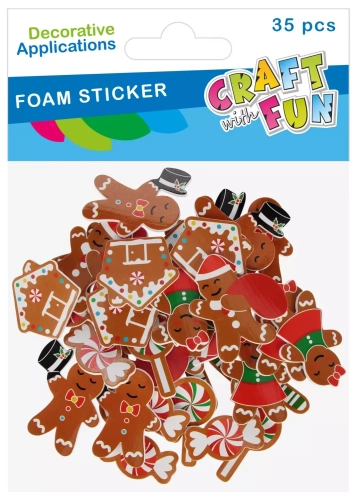 Ozdoba Dekoracyjna Samoprzylepna Pierniczki 35szt Mix Boże Narodzenie 567245