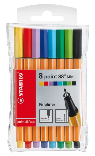 Cienkopisy Mini podstawowe kolory (8 sztuk)