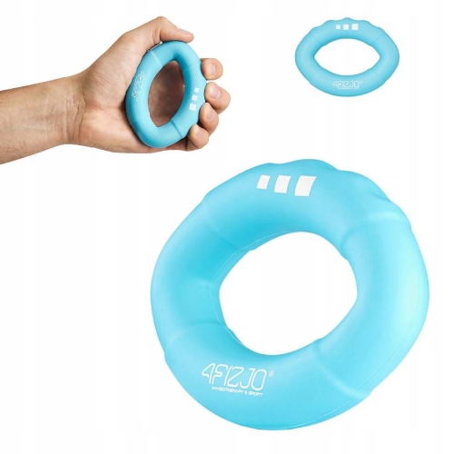 Sensoryczny silikonowy ściskacz do terapii ręki ( opór: średni ) niebieski