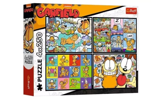 PUZZLE 4x250 Garfield nie lubi poniedziałków 13344
