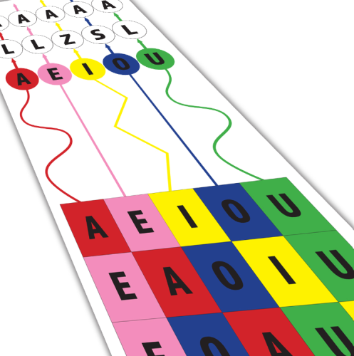 Kolorowe samogłoski - mata edukacyjna