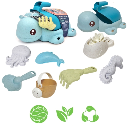 WOOPIE GREEN  Zestaw 2w1 do Piasku i Wanny Żółwik 8 el. BIODEGRADOWALNY ORGANICZNY MATERIAŁ