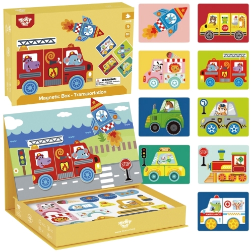 TOOKY TOY Układanka Edukacyjna Montessori Magnetyczne Pudełko dla Dzieci 80 el.