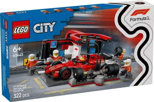 LEGO City F1® Pit stop i mechanicy z bolidem Ferrari 60443