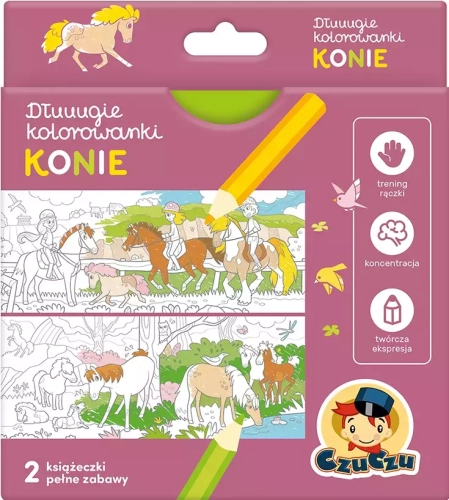 Czuczu. Dłuuugie kolorowanki. Konie