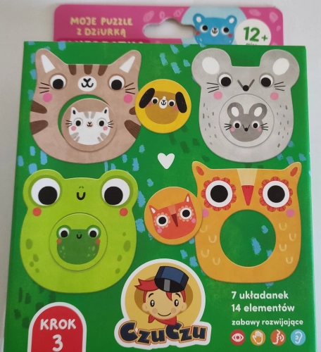 CzuCzu. Puzzle z dziurką 14 elementów. Zwierzątka