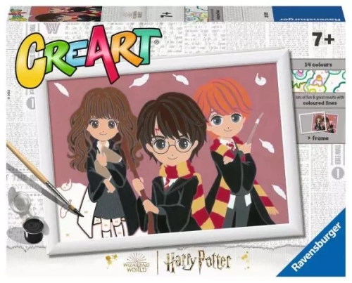 CreArt dla dzieci. Malowanie po numerach. Licencja. Harry Potter: magiczna trójca
