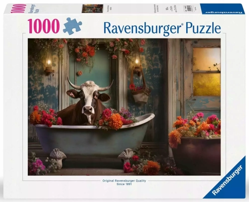 Puzzle 1000 elementów. Krowa w kąpieli