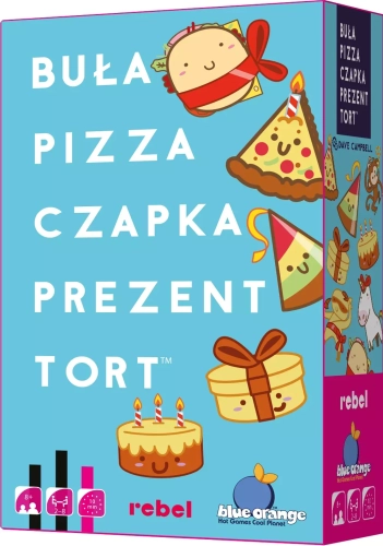 Buła, pizza, czapka, prezent, tort