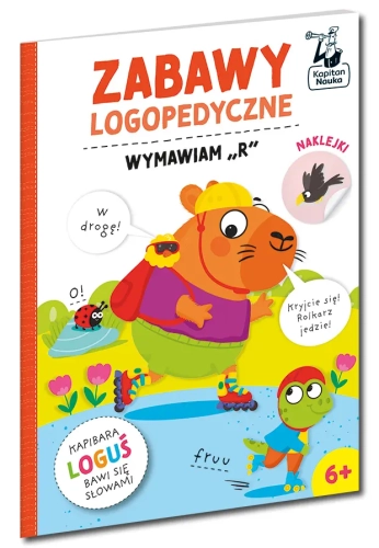 Zabawy logopedyczne. Kapibara Loguś. Wymawiam "r". Kapitan Nauka