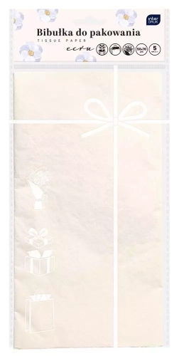 Bibuła Ozd 50x70cm Ecru opakowanie 5 sztuk Int Pbh