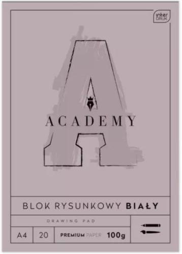 Blok rysunkowy A4 20 k 100g Academy Interdruk