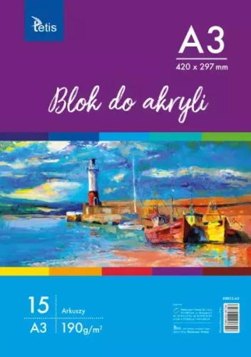 Blok do akryli A3 190g 12ark. KB012-A3