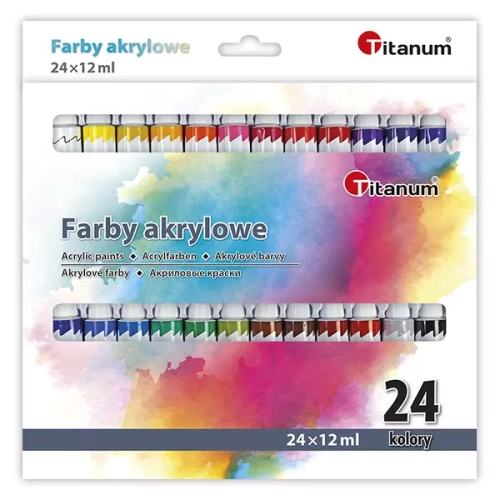 Farby akrylowe 24 kolory 12ml w tubce Wb