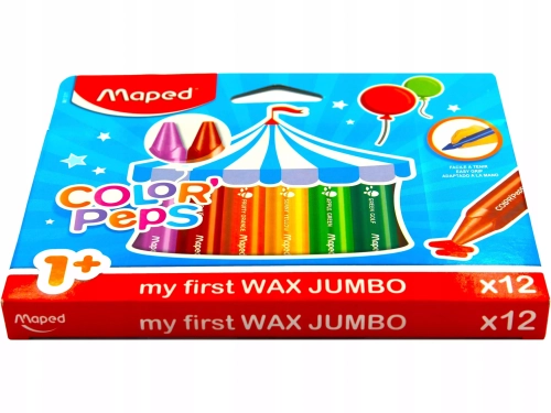 Kredki świecowe Color'Peps Jumbo, 12 kolorów