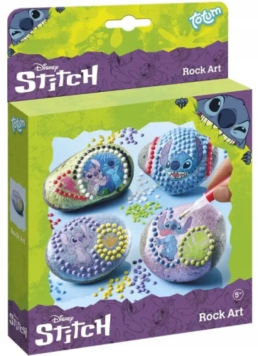 Zestaw do malowania kamieni STITCH 4 kamienie, farby, kryształki DISNEY
