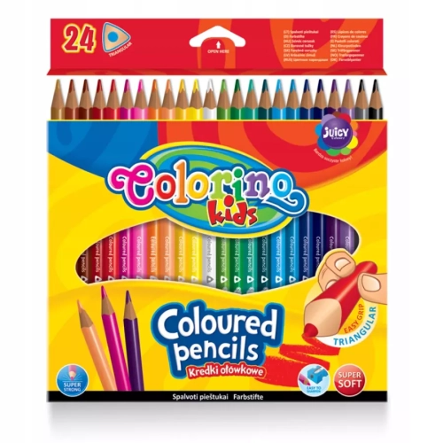 Kredki ołówkowe Colorino, trójkątne. Kids (24 sztuki)
