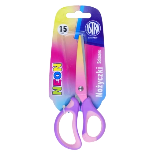 Nożyczki szkolne ergonomiczne Astrakids Neon 15 cm.