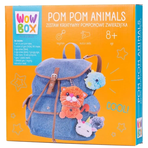 Wow Box. Zestaw kreatywny. Zwierzaczki z pomponów