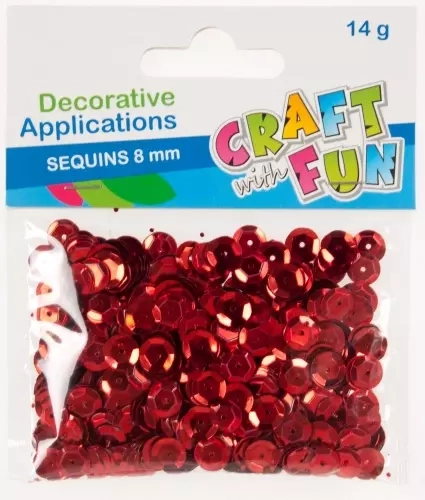 Cekiny metaliczne, czerwone