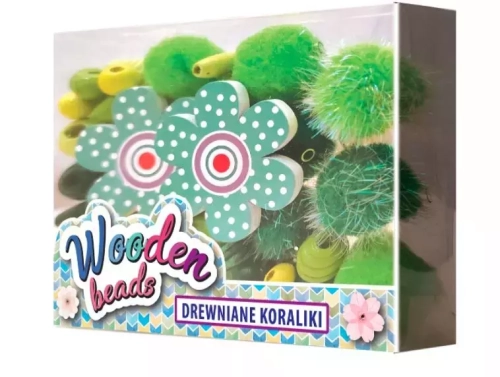 Koraliki drewniane małe zielone