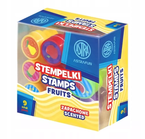 Pieczątki stempelki FRUITS owoce zapachowe 9 sztuk Astra