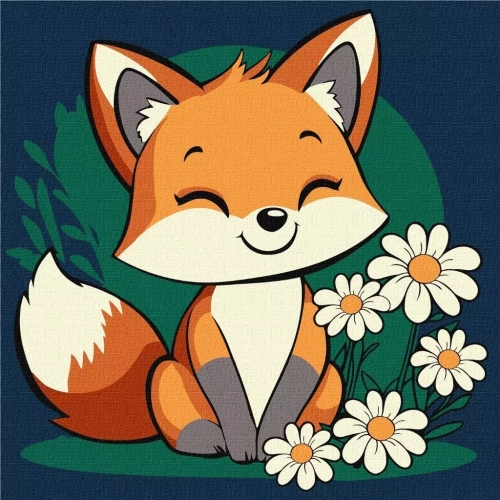 Malowanie po numerach -Piękna lisiczka Kids