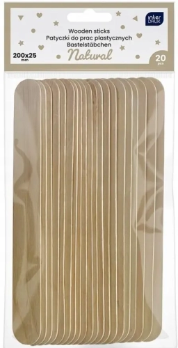 Patyczki do prac plastycznych naturalny 200x25mm Interdruk