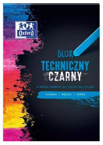 Blok techniczny Oxford A4 10 kartek, czarny