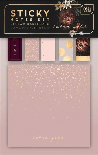Zestaw karteczek samoprzylepnych Satin Gold