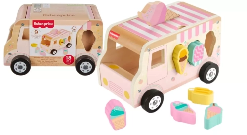 Fisher-Price. HXT86 Wood. Drewniana ciężarówka z lodami