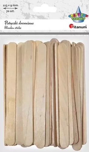 Drewniane patyczki proste 9x113mm 70szt