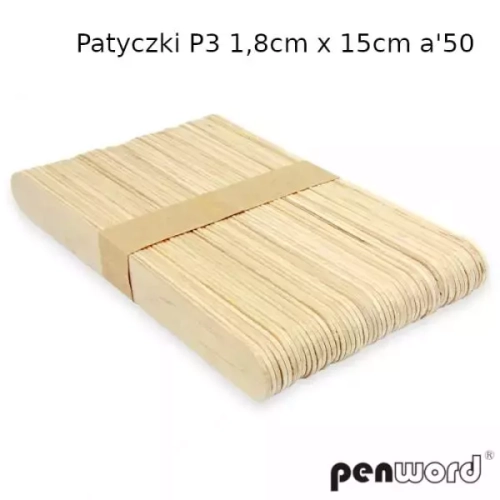 Patyczki P3 1,8cmx15cm 50szt kolor drewna