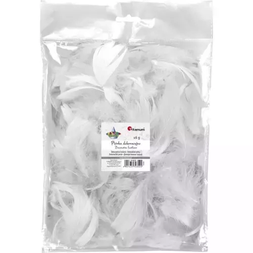 Piórka puch 16g, białe
