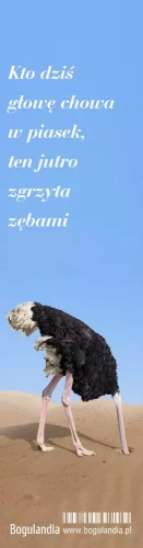 Zakładka do książki. Kto dziś chowa głowę w piasek...