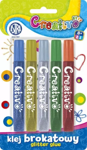 Klej brokatowy Creativo, 5 kolorów
