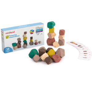 Drewniana układanka Eco Kamienie 18 szt Miniland