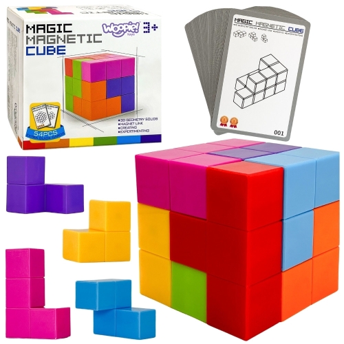 WOOPIE Układanka Kostka Tetris Z Zestawem Kart