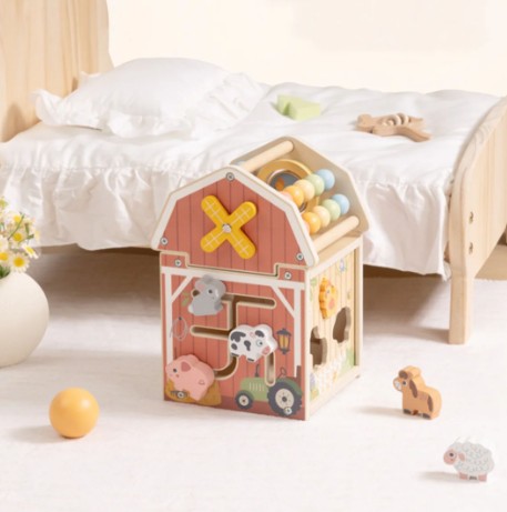 TOOKY TOY Drewniana Stodoła Aktywności Sorter Liczydło Montessori 3.jpg
