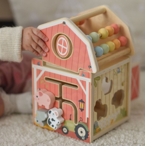 TOOKY TOY Drewniana Stodoła Aktywności Sorter Liczydło Montessori 4.jpg