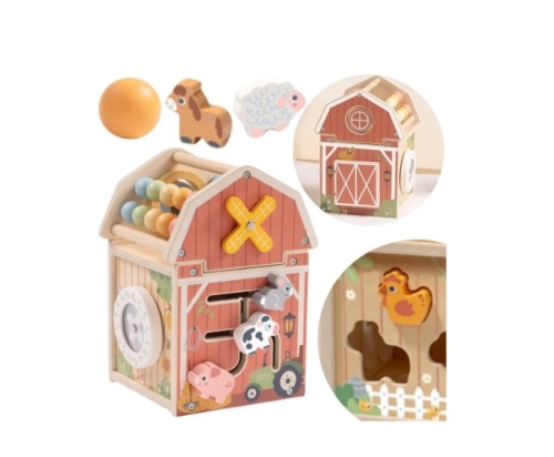 TOOKY TOY Drewniana Stodoła Aktywności Sorter Liczydło Montessori.jpg