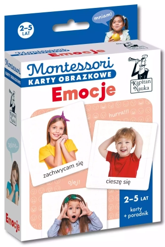 Kapitan Nauka. Montessori. Karty obrazkowe. Emocje 2-5 lat