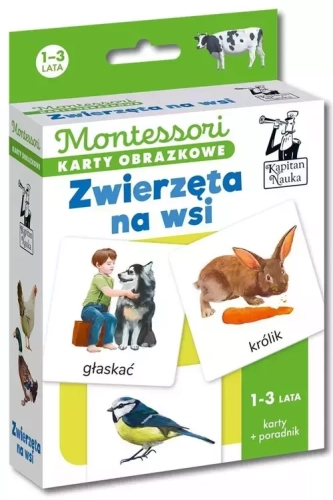 Montessori. Karty obrazkowe Zwierzęta na wsi (1-3 lata). Kapitan Nauka