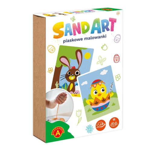 Piaskowe malowanki. Wielkanocny kurczaczek i zajączek