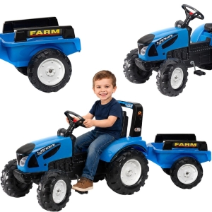 FALK Traktor Landini Niebieski na Pedały z Przyczepką od 3-7 lat