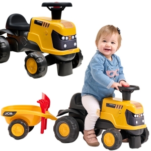 FALK Jeździk Traktor JCB Fastrac z Przyczepą Łopatką i Grabkami 1-3 lat