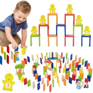 VIGA Drewniany Tor Domino 122 el.